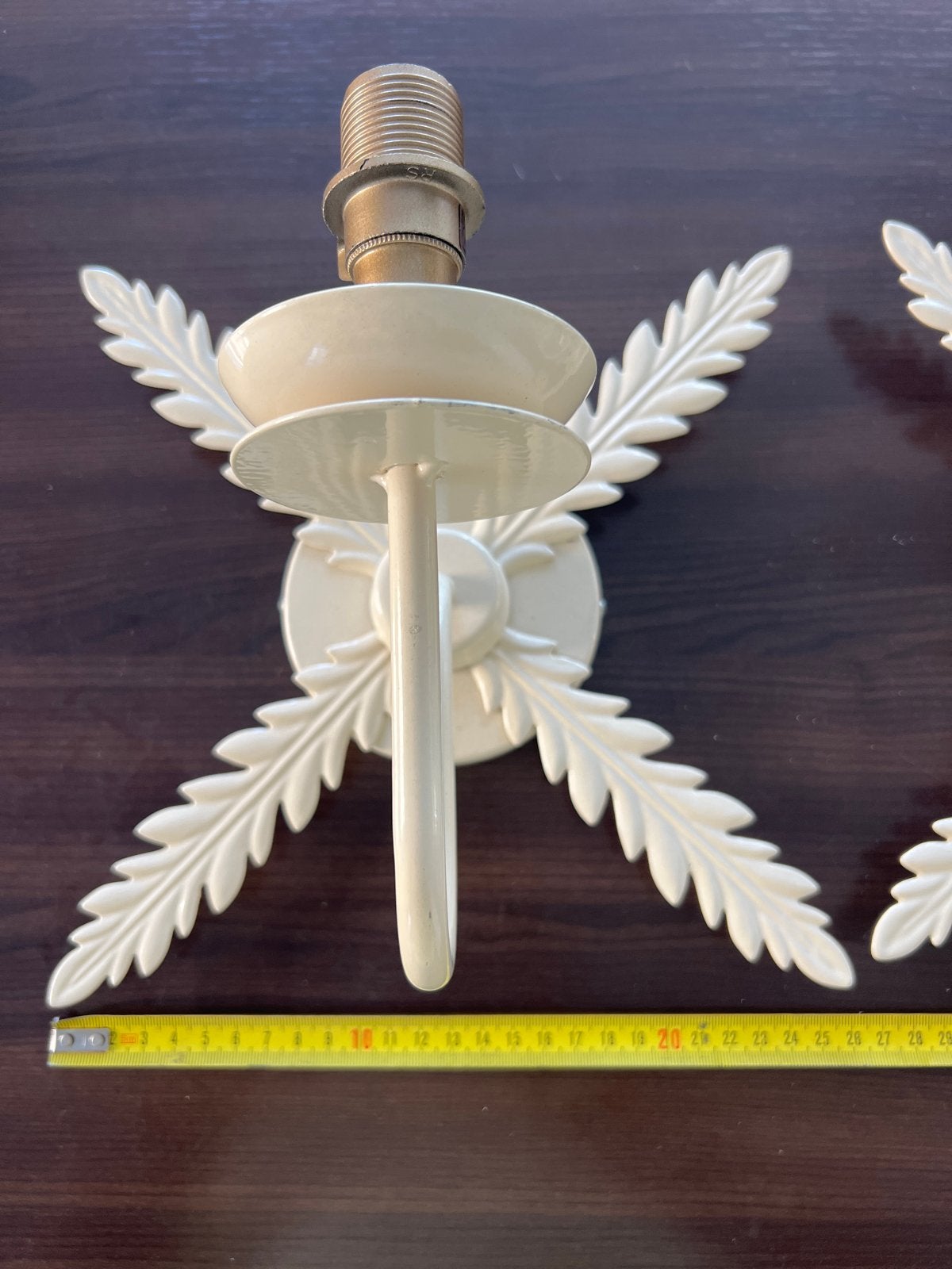 2 Crèmekleurige wandlampen met kleine fitting, Huis en Inrichting, Gebruikt, E14 (klein), Ophalen of Verzenden, Metaal