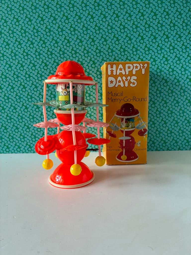 Vintage opwind musical Merry-go-round Japan in doos, Verzamelen, Speelgoed, Ophalen of Verzenden, Zo goed als nieuw, Nvt, Nvt