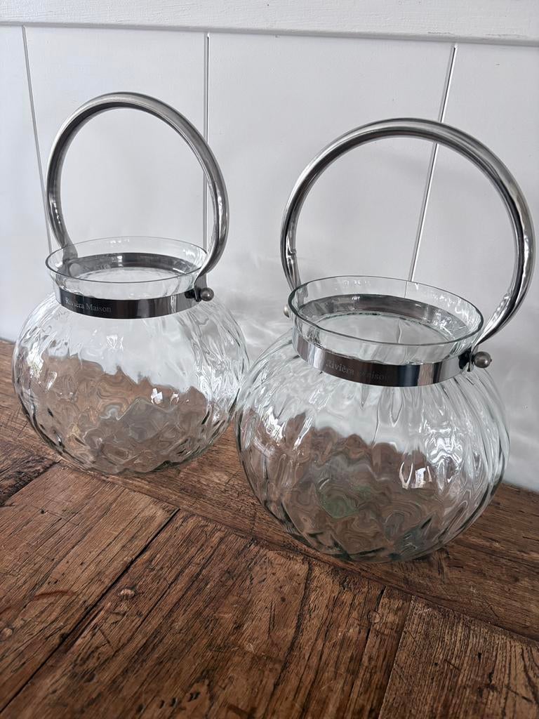 Rivièra Maison windlichten/ lantaarns., Huis en Inrichting, Ophalen, Overige materialen, Overige kleuren, Zo goed als nieuw