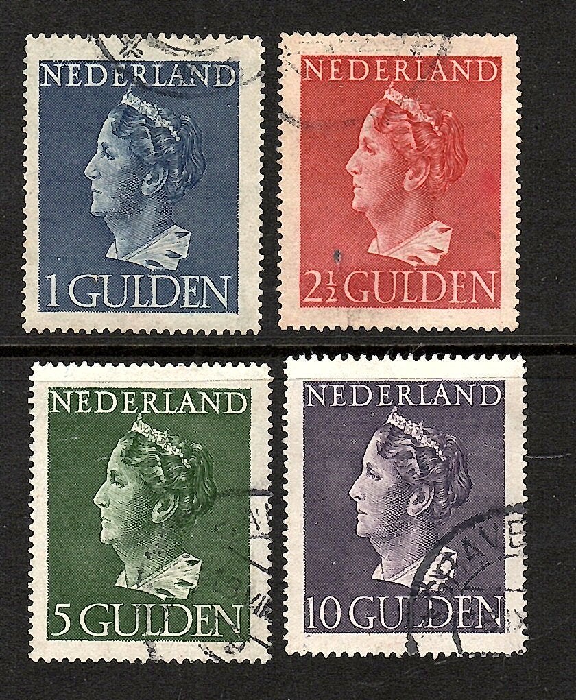 144 nvph 346-349 koningin Wilhelmina 1940 gebruikt zie scan., Postzegels en Munten, Postzegels | Nederland, Ophalen of Verzenden