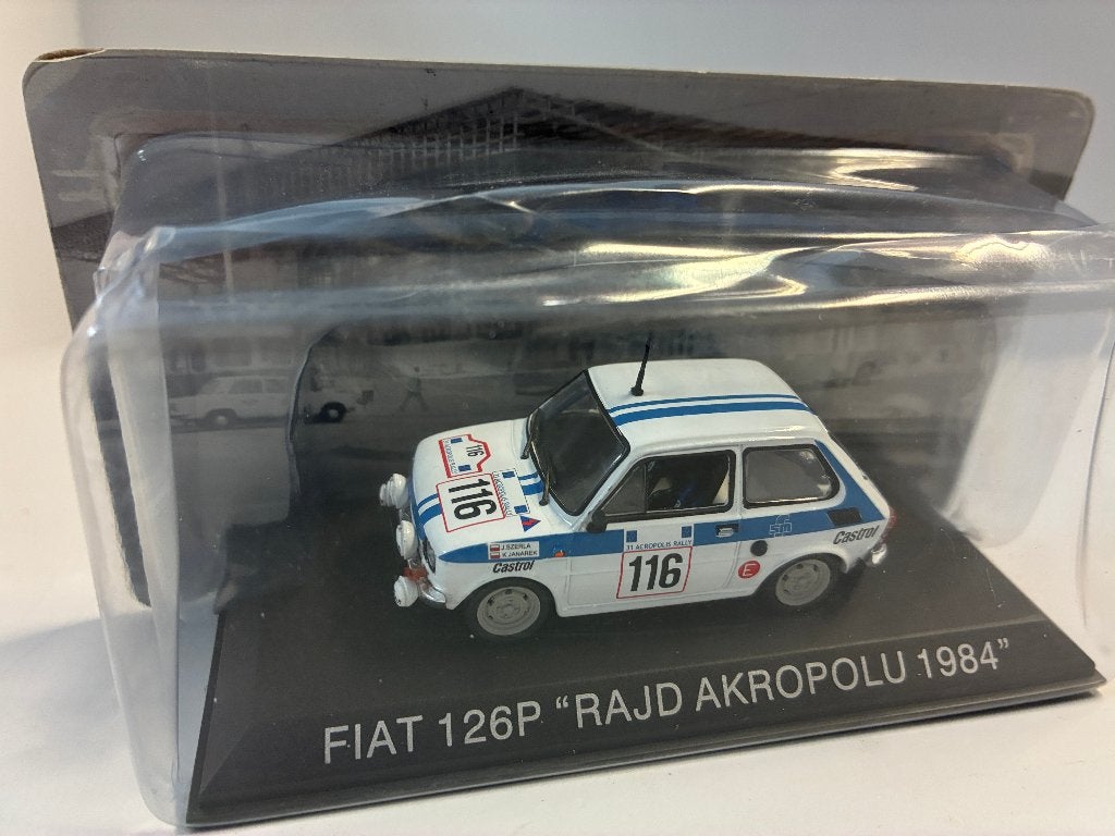 49866: Fiat 126P - Acropolis rally 1984 - Atlas 1:43, Auto, Nieuw, Ophalen of Verzenden, Bachsatztstr. 54 D 72131 Ofterdingen, Germany