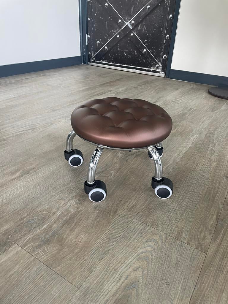 Verrijdbare Kruk met Wieltjes voor bijv pedicure - Bruin, Ophalen of Verzenden, Zo goed als nieuw, Overige materialen