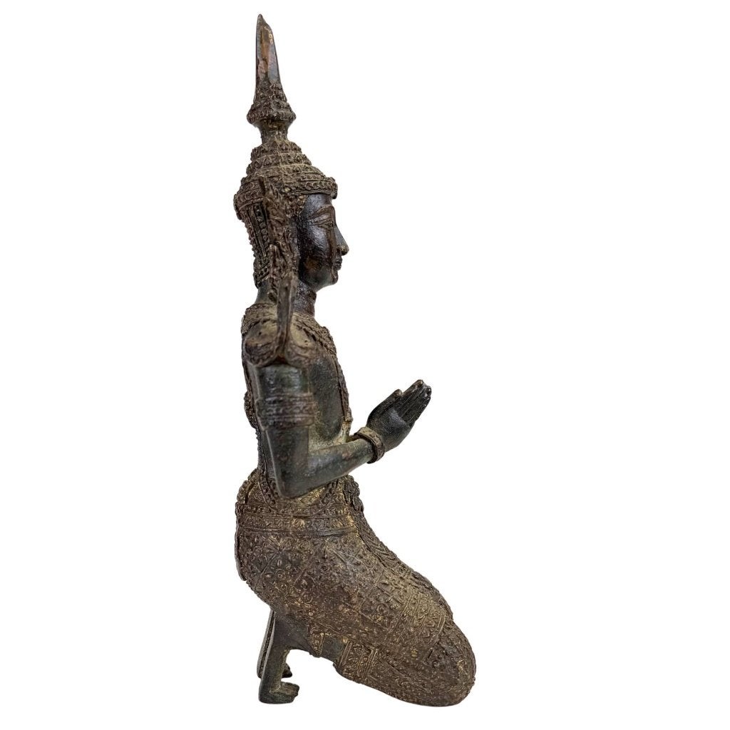 Tempelwachter – Thais brons – 21,7 cm, Overige herkomsten, Ophalen of Verzenden, Beeld, Brons
