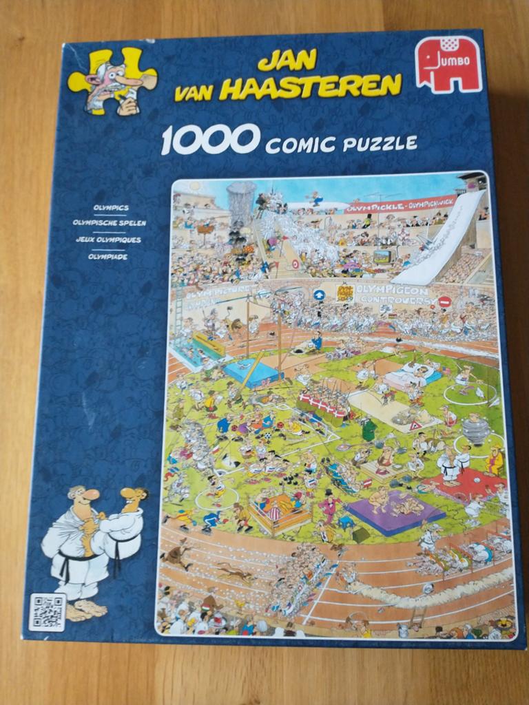 Jan van Haasteren puzzel olympische spelen 1000 stuks, Ophalen of Verzenden, 500 t/m 1500 stukjes, Zo goed als nieuw