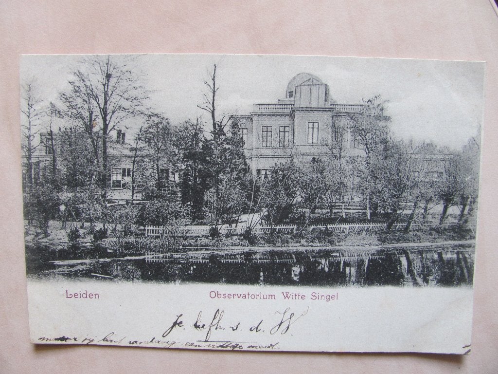 Leiden, vroege kaart Observatorium Witte Singel, Ophalen of Verzenden, Voor 1920, Gelopen, Zuid-Holland