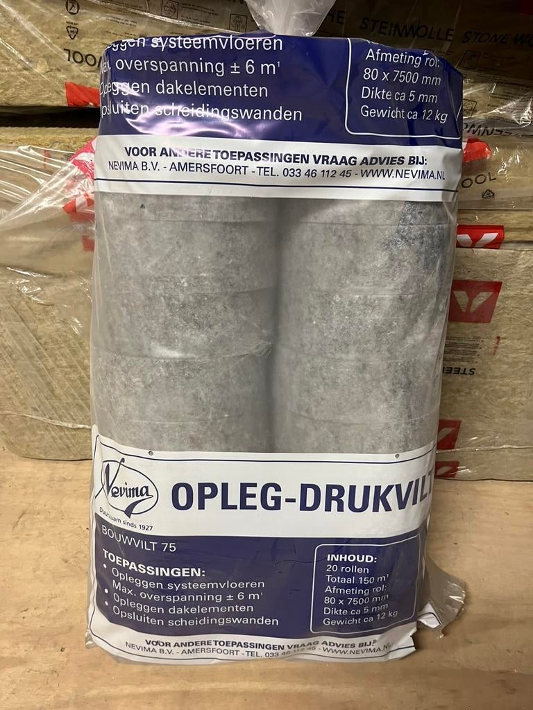 Drukvilt Oplegvilt 80mm, Doe-het-zelf en Verbouw, Overige materialen, Zo goed als nieuw, 15 m² of meer, Ophalen