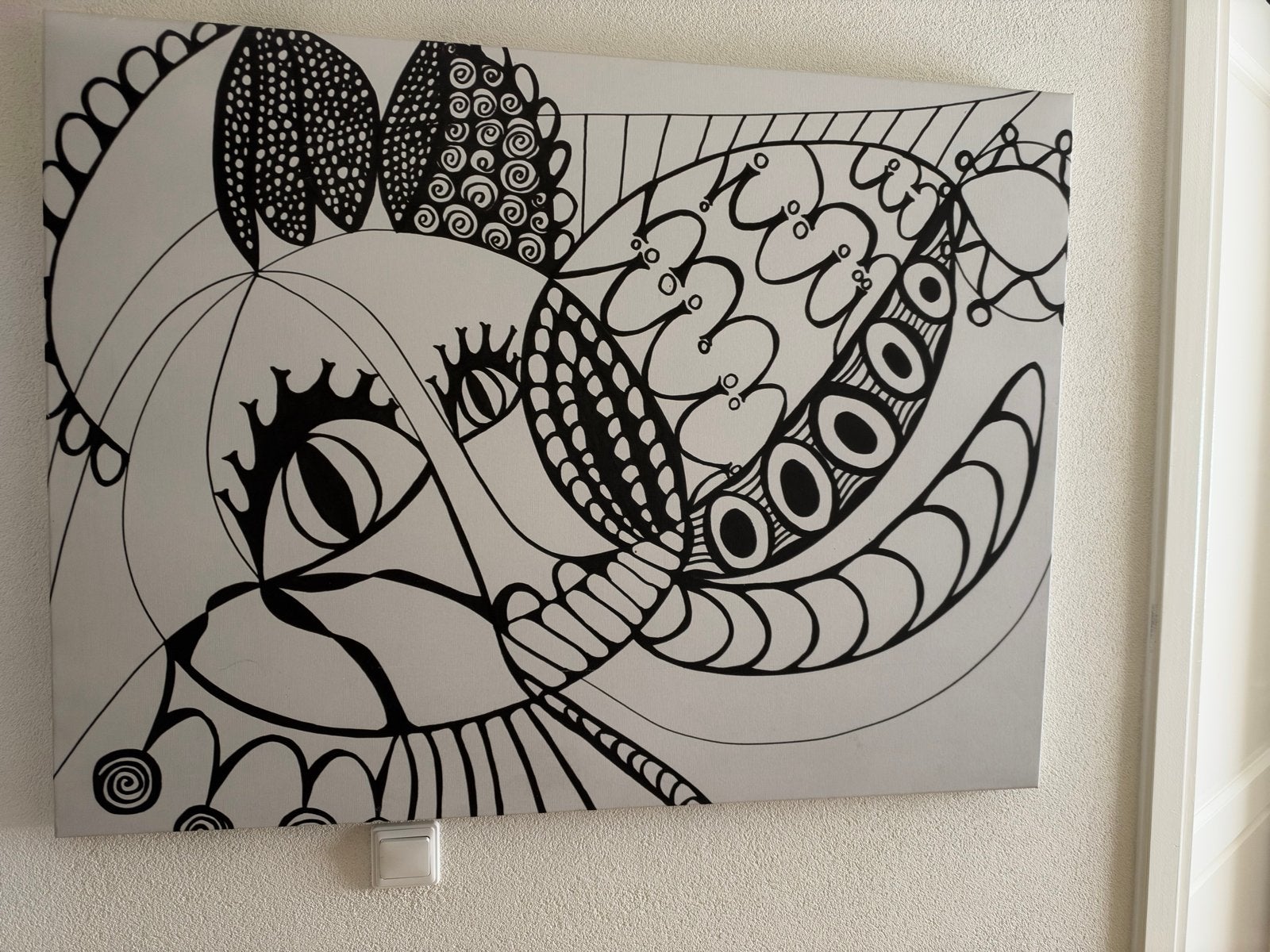 Abstracte Zwart-Wit Canvas Kunst, Ophalen
