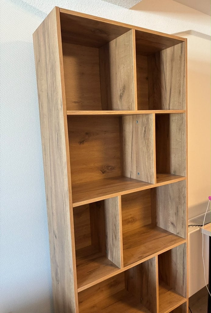 Houten Boekenkast met Open Vakken, Ophalen, Met plank(en), Eikenhout, 50 tot 100 cm
