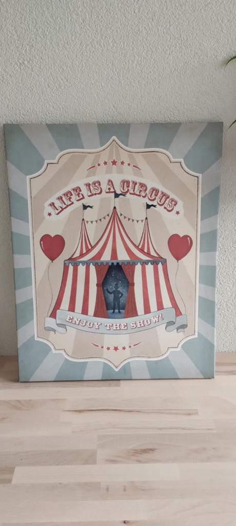 Canvas schilderij circus, Huis en Inrichting, Woonaccessoires | Schilderijen, Tekeningen en Foto's, Ophalen, Schilderij