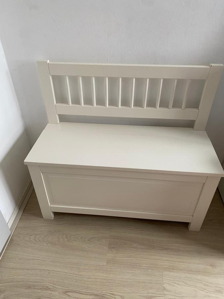 Ikea hemnes bankje - klepbankje - speelgoedkist, Kinderen en Baby's, Kinderkamer | Overige Meubels, Ophalen of Verzenden, Gebruikt