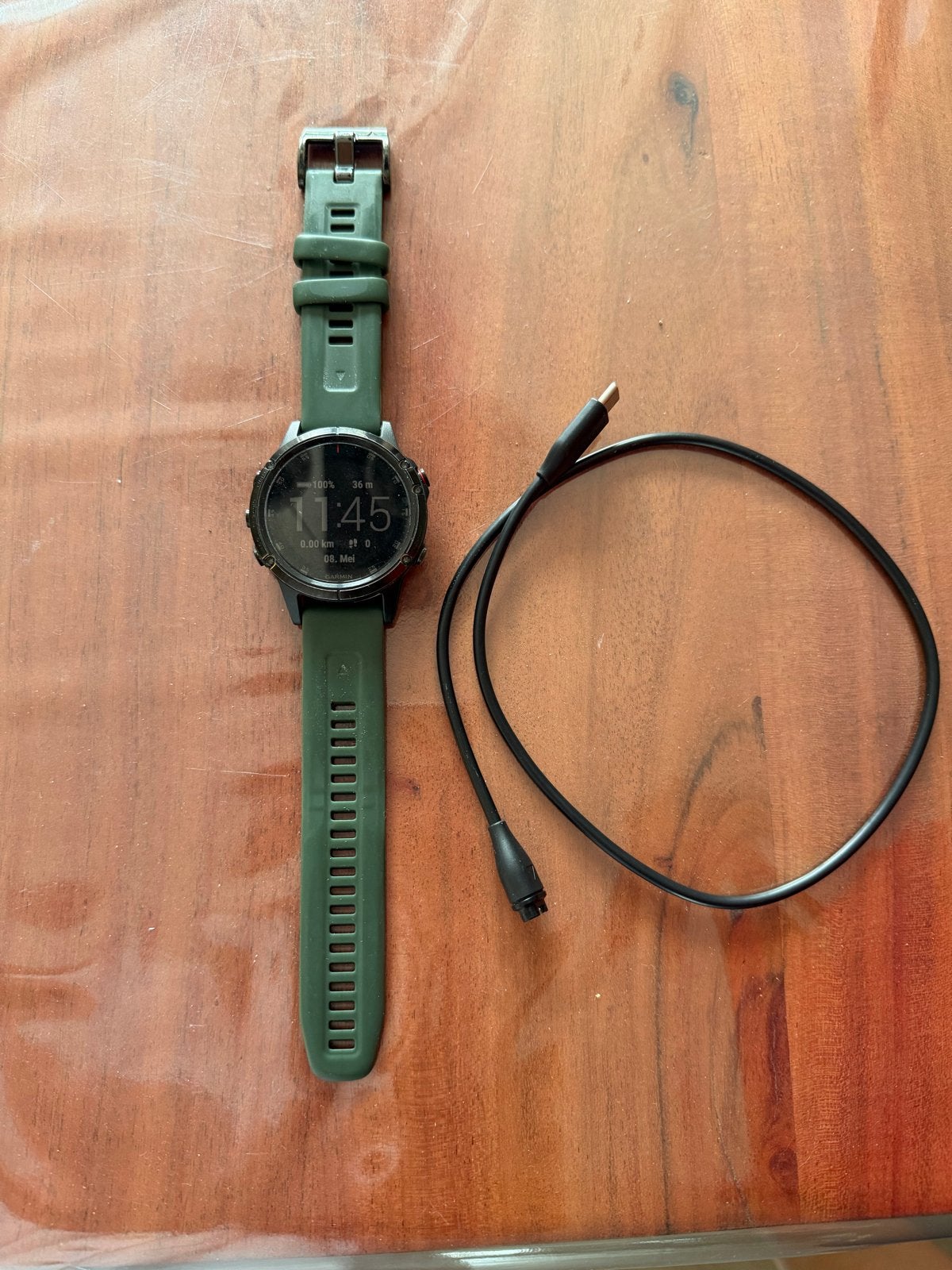 Garmin Fenix 5 Plus - Groen - Zo goed als nieuw, Sieraden, Tassen en Uiterlijk, Afstand, Ophalen of Verzenden, Zo goed als nieuw