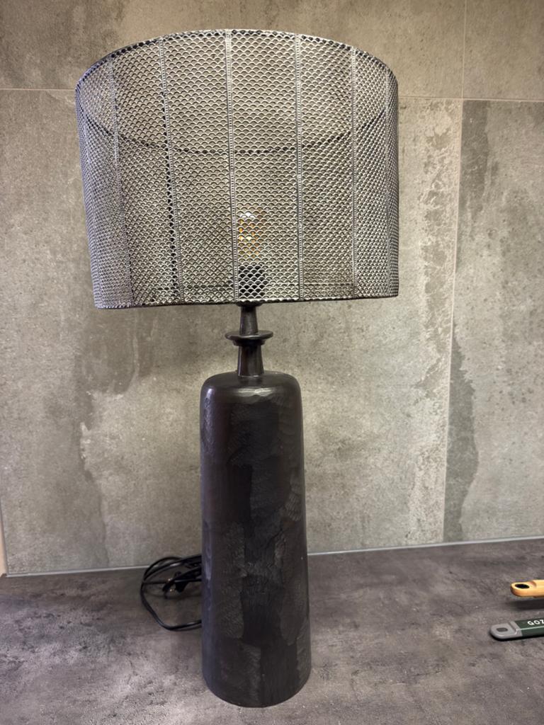Tafellamp met metalen lampenkap (apart), Ophalen, Zo goed als nieuw, Metaal, 75 cm of meer