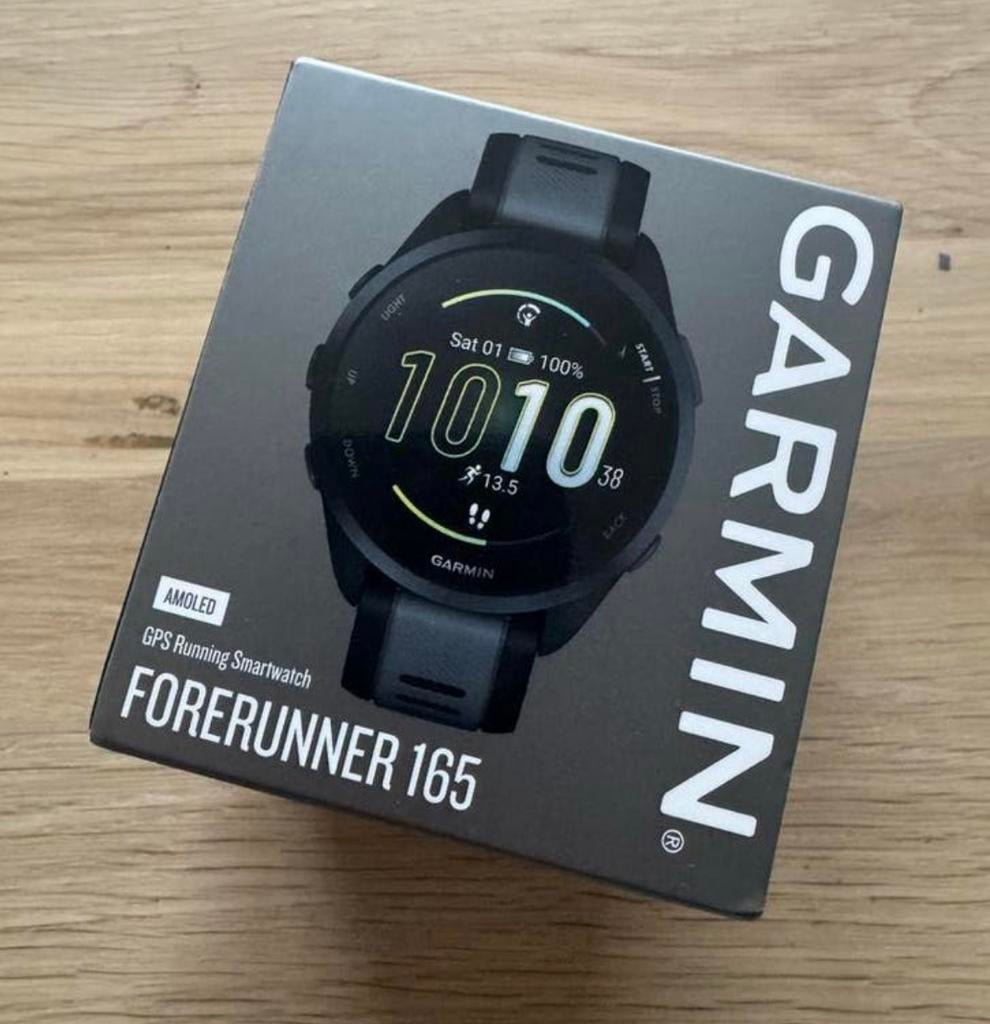 Garmin Forerunner 165 AMOLED GPS Running Smartwatch, Ophalen, Afstand, Zwart, Nieuw