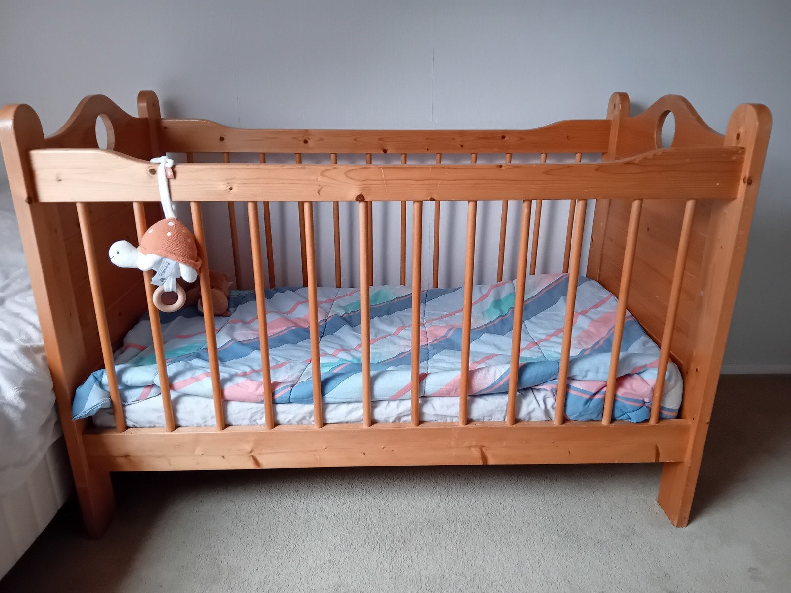 Kinderbed, Kinderen en Baby's, Ophalen, Gebruikt, 70 tot 85 cm, Matras
