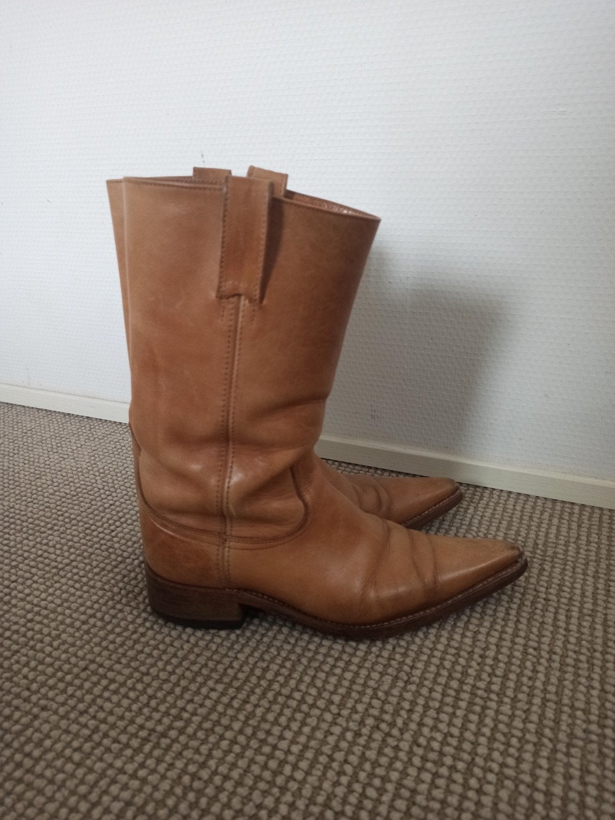 Leren cowboylaarzen dames maat 38, Kleding | Dames, Schoenen, Ophalen of Verzenden, Zo goed als nieuw, Bruin, Hoge laarzen