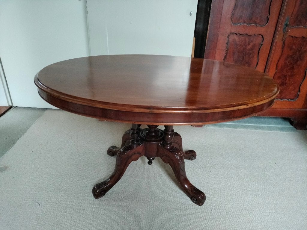antieke tafel, ovaal, mahonie, Ophalen