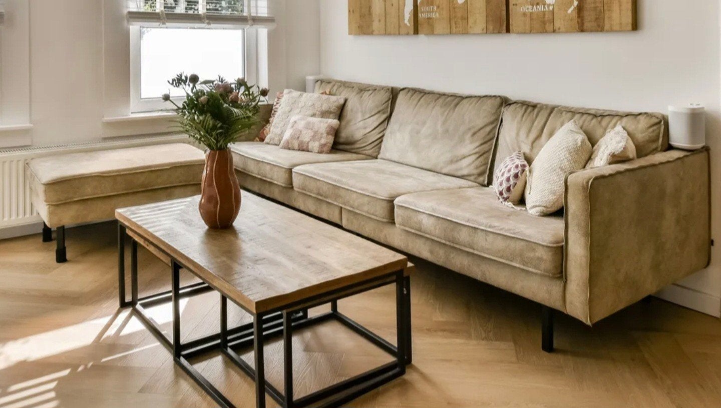 Rodeo bank met hocker, elefant skin, be pure, Ophalen