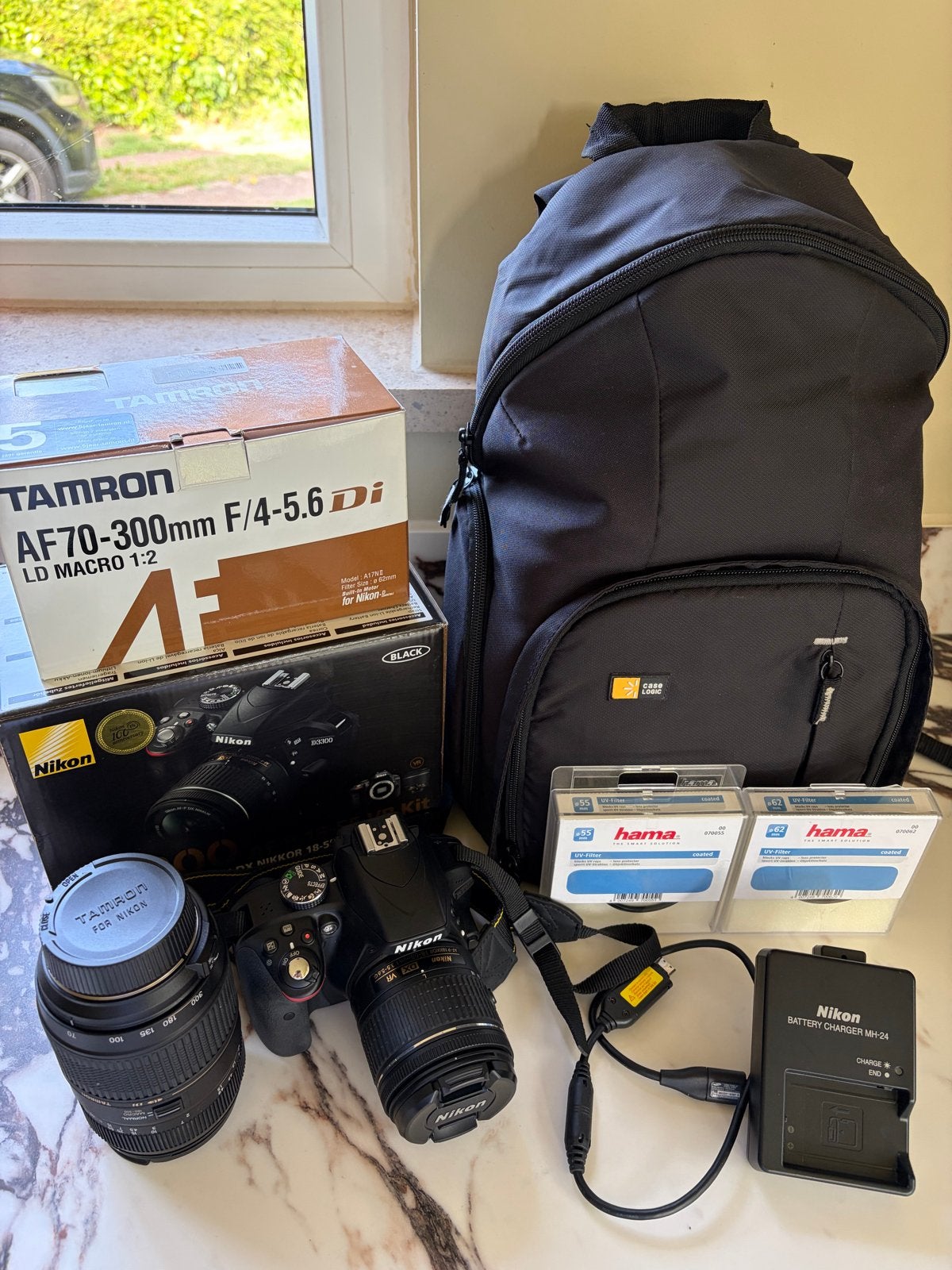 Nikon D3300 + 2 lenzen + tas | Complete set | Nieuwstaat, Spiegelreflex, Beeldstabilisatie, Ophalen of Verzenden, Zo goed als nieuw