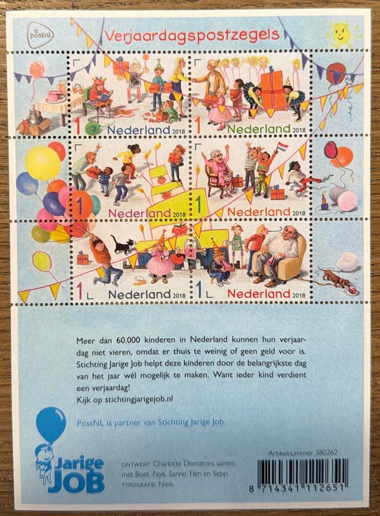 Postzegels pf. Verjaardagspostzegels. 2018, Ophalen of Verzenden, Na 1940, Postfris