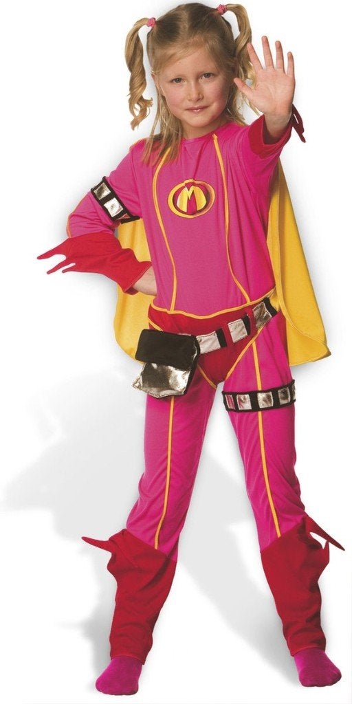 Mega Mindy verkleedkleding - verkleedpak 6 - 8 jaar, mt 128, Meisje, Mega Mindy, Nieuw, Ophalen of Verzenden