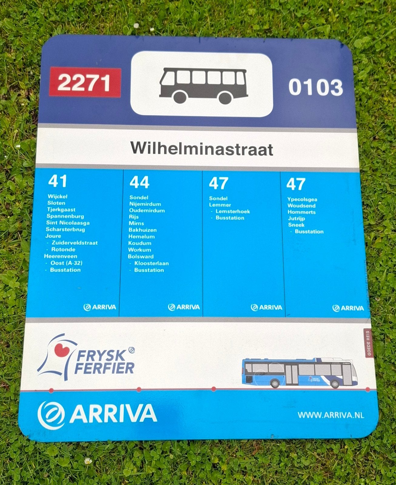 Origineel Arriva Bushalte Bord - Wilhelminastraat, Ophalen of Verzenden, Gebruikt