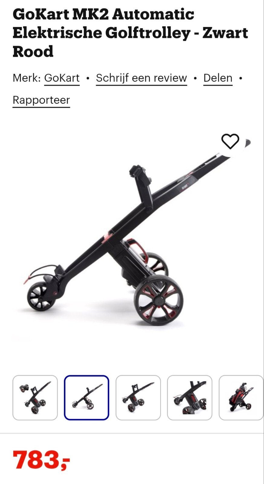 Golf trolley elektrisch, Ophalen of Verzenden, Nieuw, Golfkar