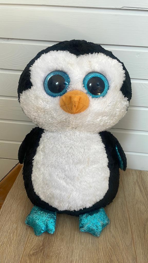 Knuffel met glitterogen, Overige karakters, Ophalen of Verzenden, Gebruikt, Pinguïn