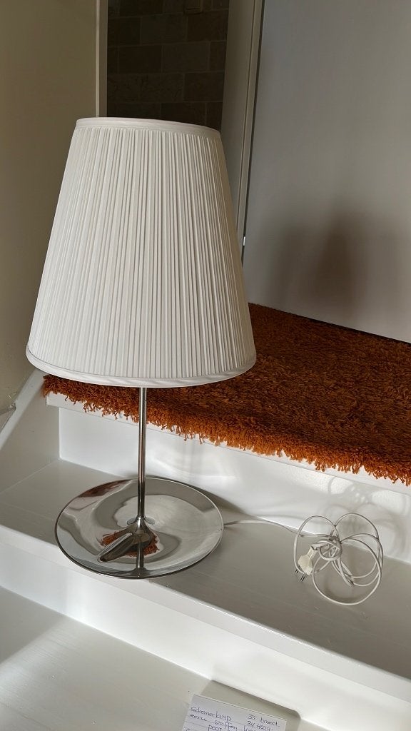 Schemerlamp op messing voet, Ophalen of Verzenden, Zo goed als nieuw