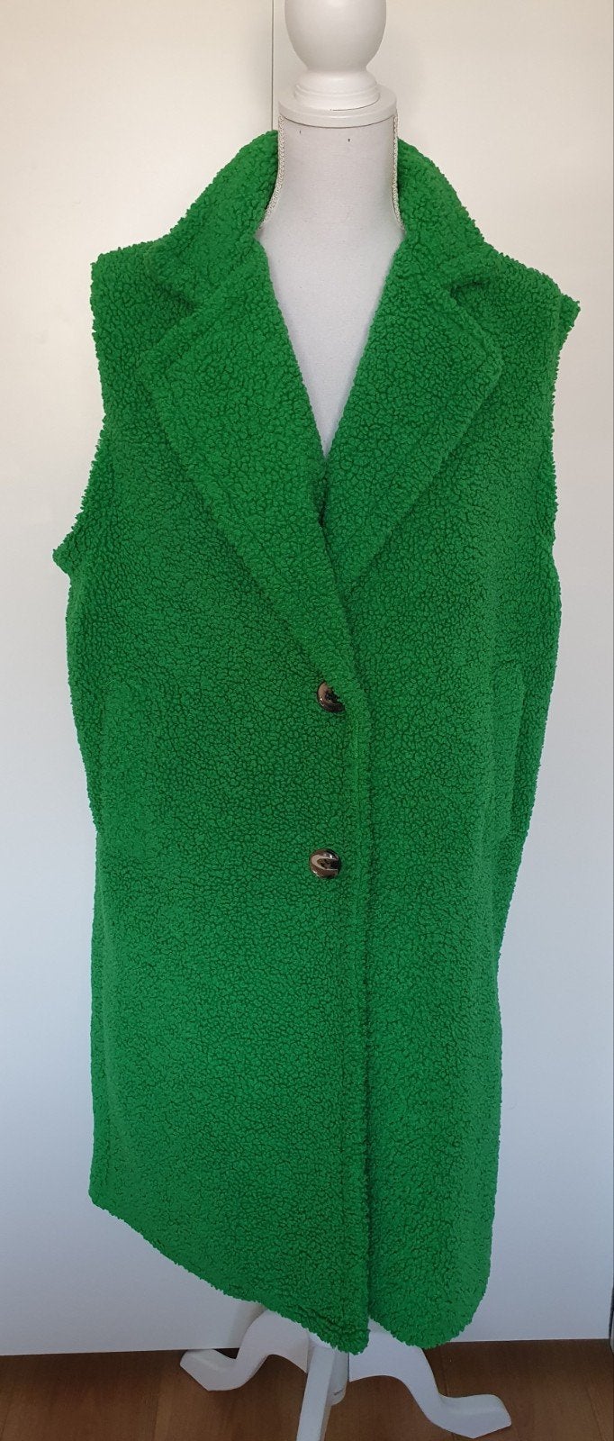 Appeltjes groene lange bodywarmer van Lemon Firenze mt L-XL, Lemon Firenze, Maat 42/44 (L), Ophalen of Verzenden, Zo goed als nieuw