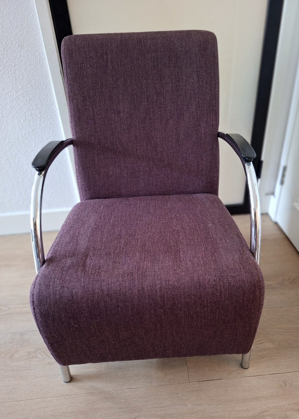 Woood fauteuils, paars, 2 stuks., Huis en Inrichting, Ophalen, Zo goed als nieuw, 50 tot 75 cm