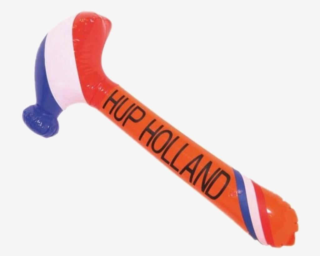 Voetbal, 'Hup Holland', opblaashamer, oranje, 90cm, Verzamelen, Ophalen of Verzenden, Nieuw, Overige binnenlandse clubs, Beeldje of Poppetje