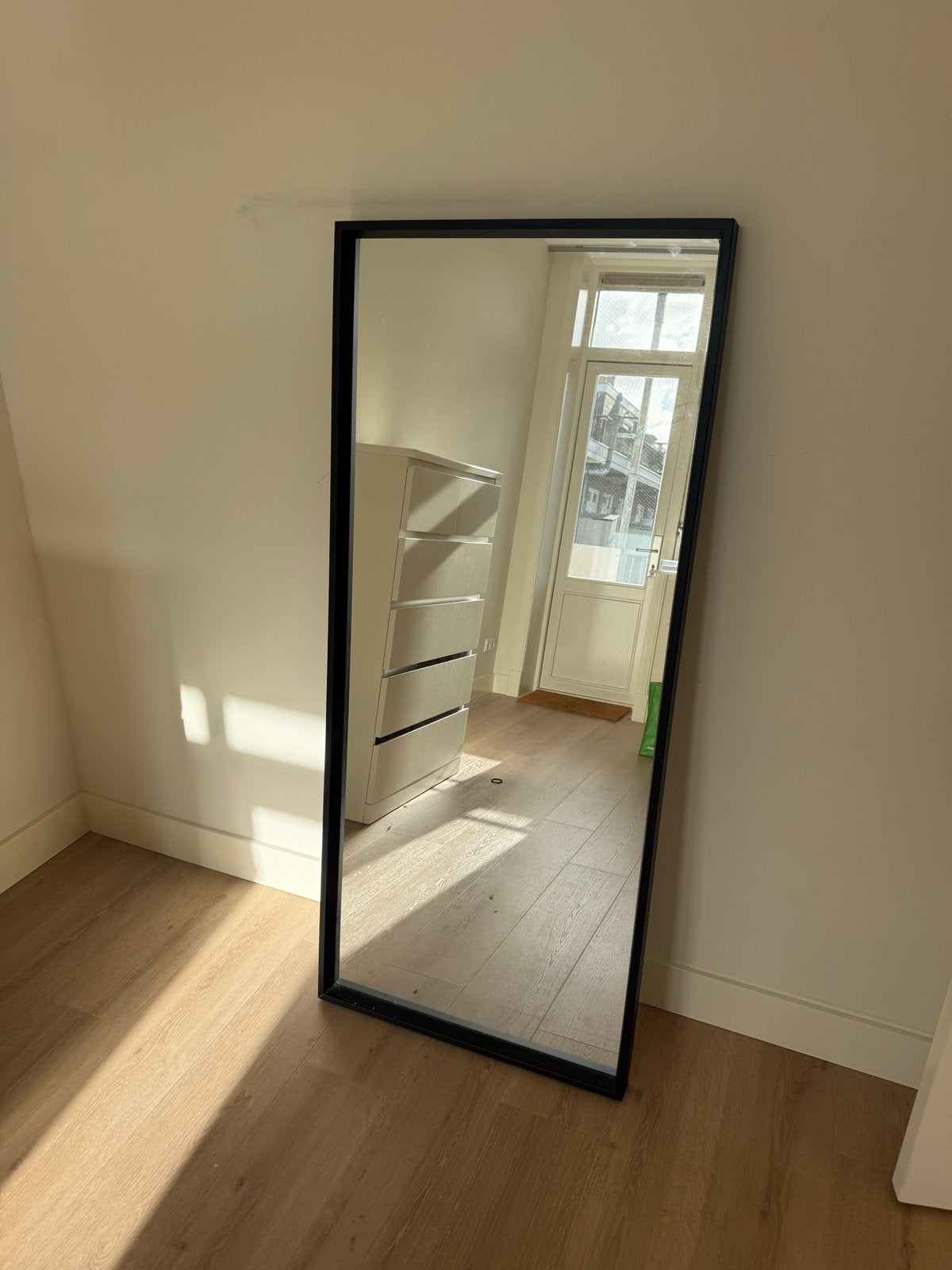 Grote spiegel 65x150 cm - Zwart, Huis en Inrichting, Ophalen, 100 tot 150 cm, Zo goed als nieuw, Rechthoekig