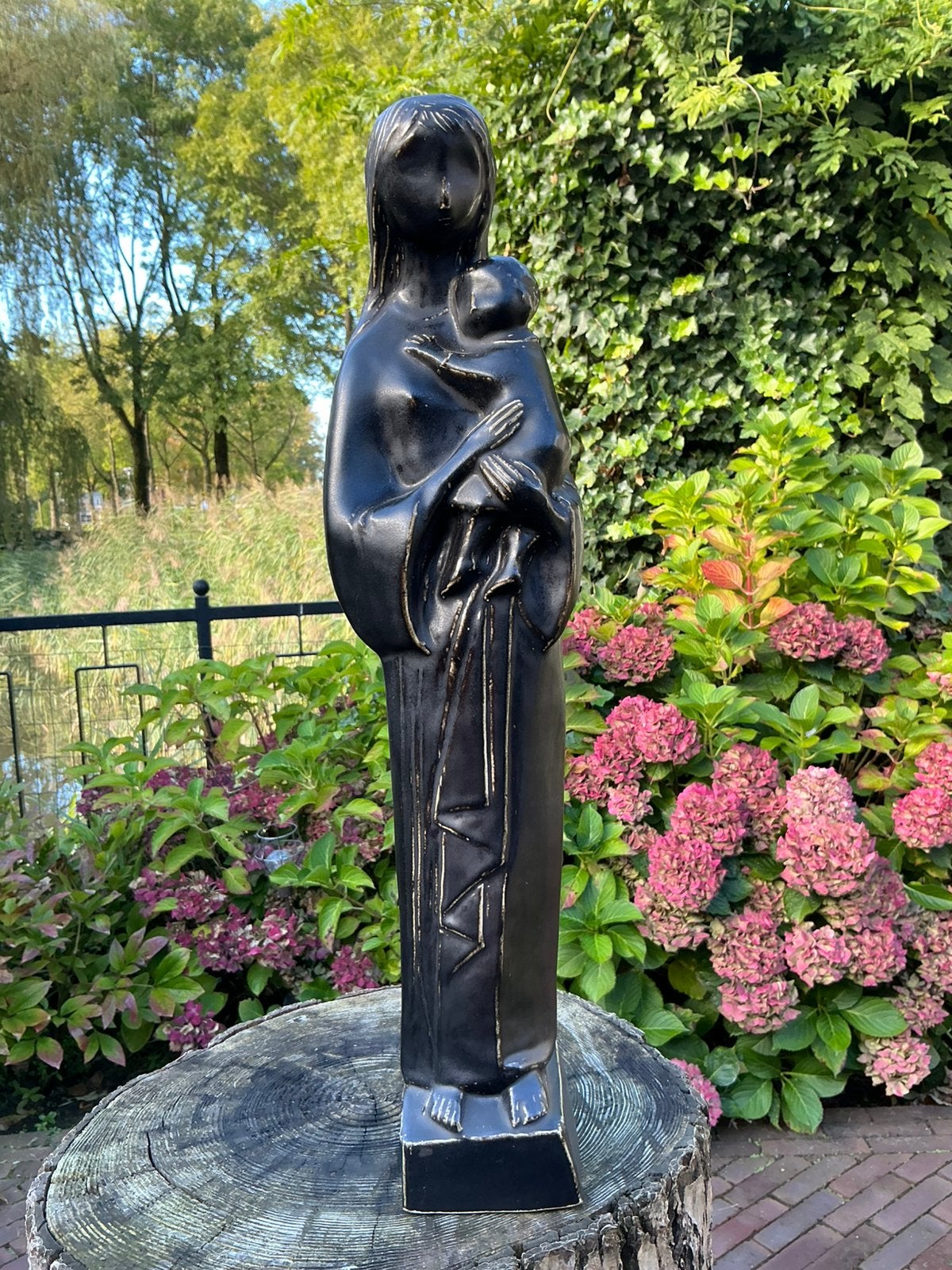 Prachtig zwart Mariabeeld ❤️ Maria met kindje, Antiek en Kunst, Ophalen of Verzenden