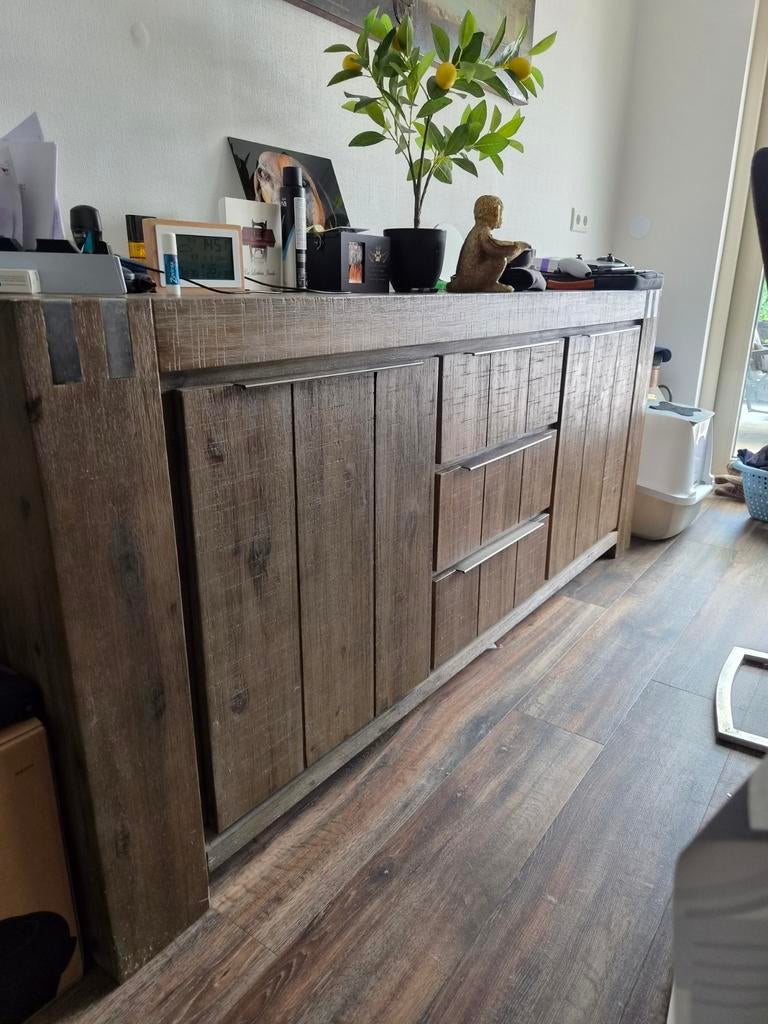 Bassano Pronto Wonen Dressoir en Hoge Kast Set, Ophalen, Gebruikt, 25 tot 50 cm, Overige houtsoorten