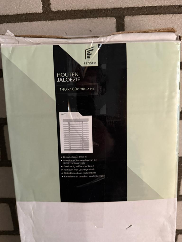 Houten Jaloezieën - Diverse Maten en Kleuren, Ophalen, 100 tot 150 cm, Wit, Nieuw