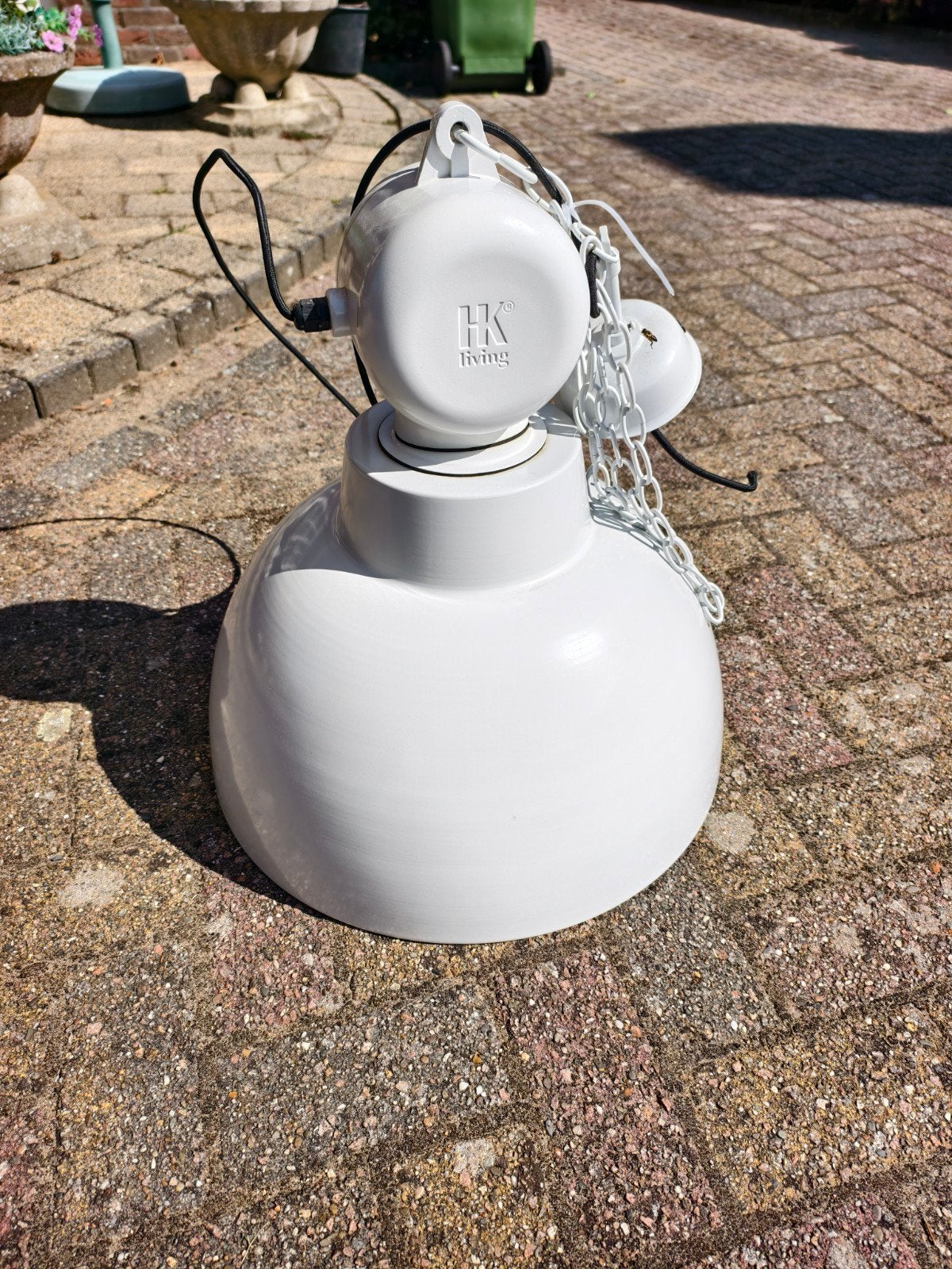 HKliving Witte Hanglamp - E27 fitting, 49cm diameter, Huis en Inrichting, Lampen | Hanglampen, Ophalen, Modern, Industrieel, E27 (groot)