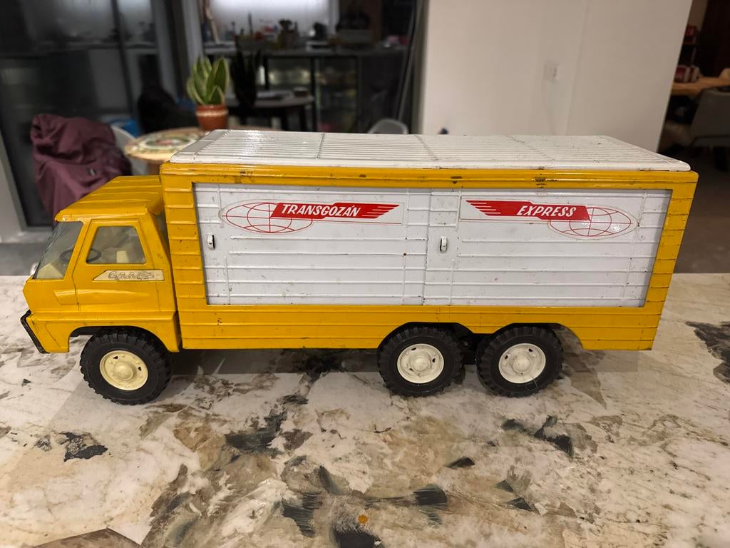Vintage Blikken Vrachtwagen Transgozan Express, Ophalen of Verzenden, Gebruikt