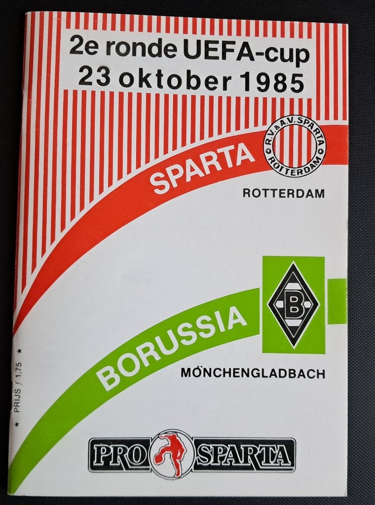 Sparta - Borusia MG 1985/1986 UEFA Cup, Ophalen of Verzenden, Zo goed als nieuw, Sparta, Boek of Tijdschrift