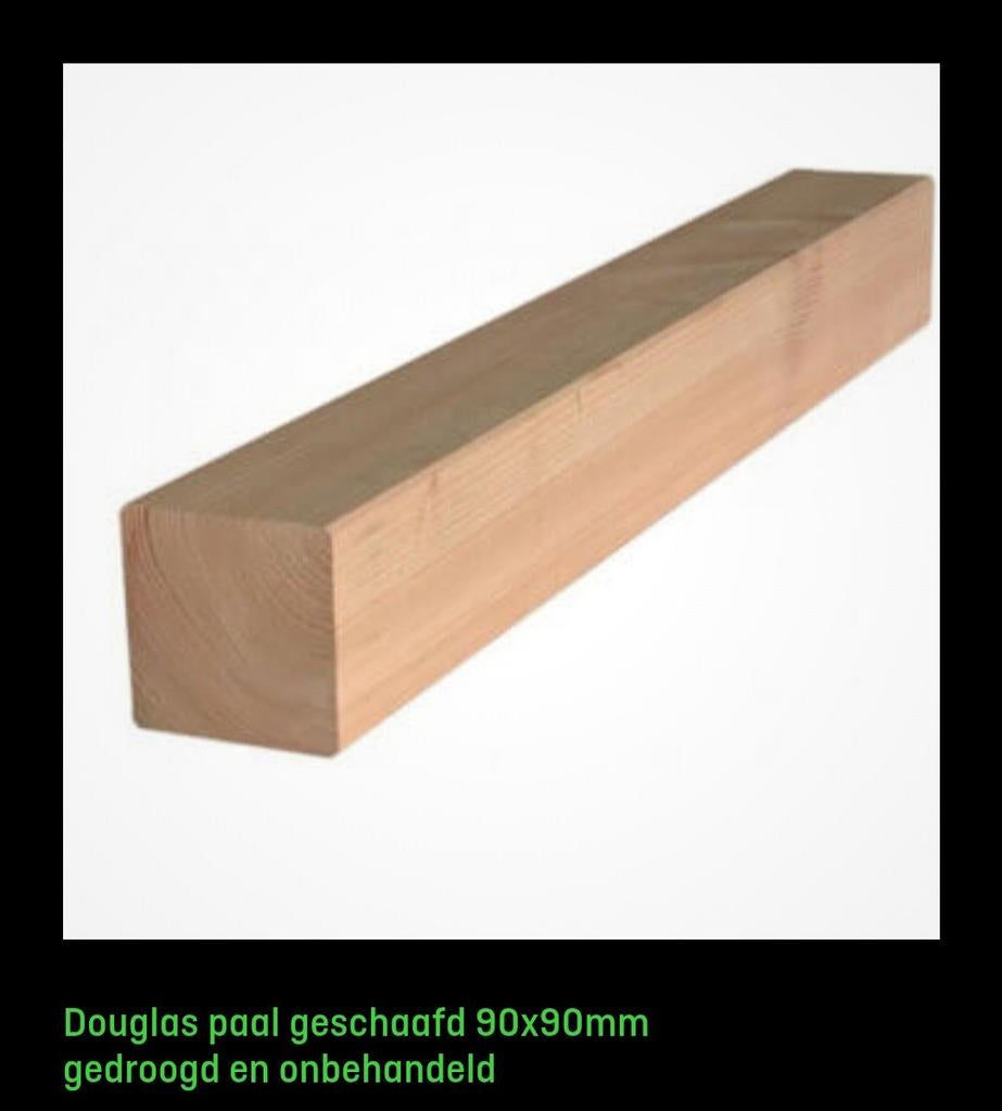 Douglas paal geschaafd + paalhouder, Ophalen, Nieuw, Hout