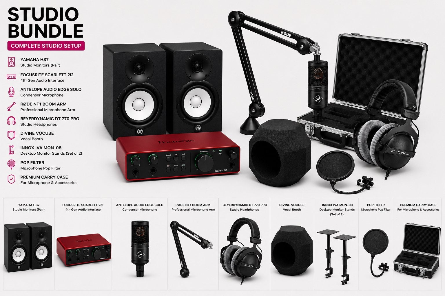 ️ Complete Studio Bundle – Professionele Recording Set, Ophalen of Verzenden
