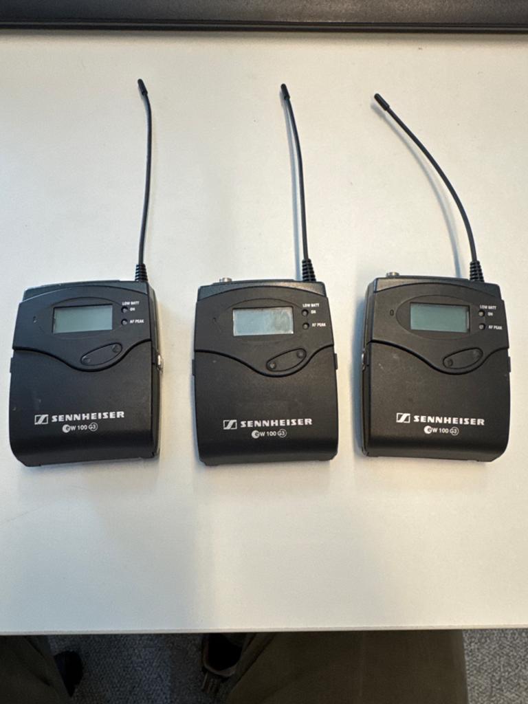 Sennheiser SK 100 G3 Bodypack Zenders (3 stuks), Ophalen of Verzenden, Gebruikt, Overige typen, Draadloos