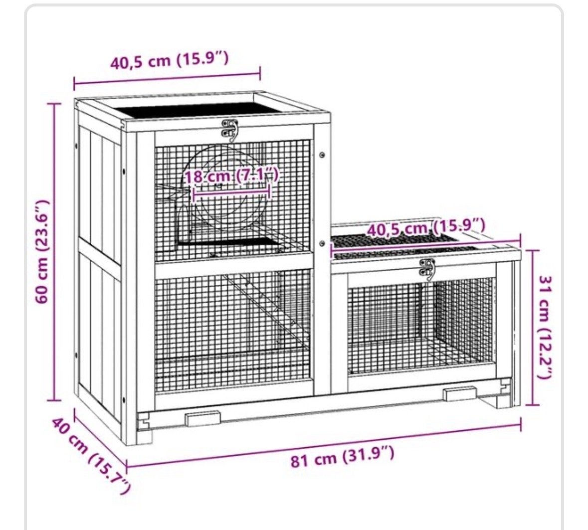 81x40x60 hamsterkooi, muizenkooi, rattenkooi, ren ZGAN, Dieren en Toebehoren, Kooi, Minder dan 75 cm, Zo goed als nieuw, Ophalen