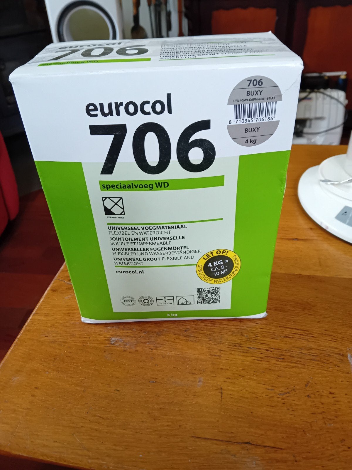 Eurocol 706 speciaalvoeg WD BUXY 4kg, Doe-het-zelf en Verbouw, Tegels, Overige typen, Zo goed als nieuw, Overige materialen, 60 cm of meer