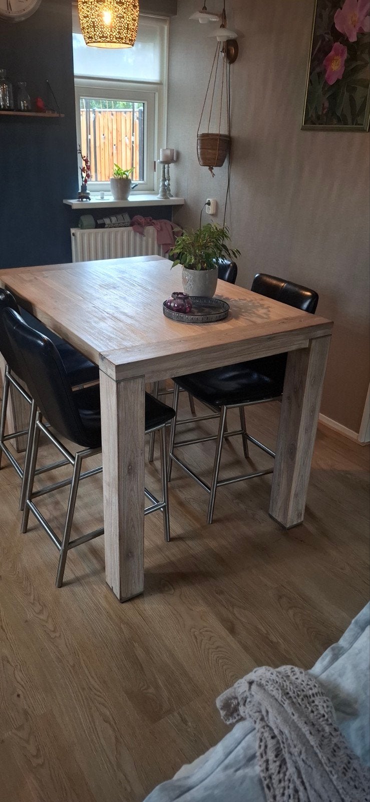 henders  &  hazel bartafel met 4 stoelen, Ophalen of Verzenden, Rechthoekig, 100 tot 150 cm, 50 tot 100 cm