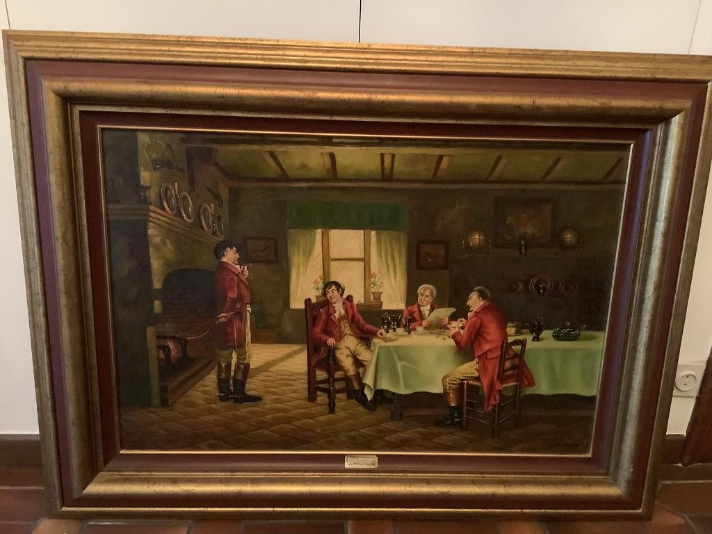 *Grote prachtige gesigneerde schilderij met zéér mooie kader, Ophalen