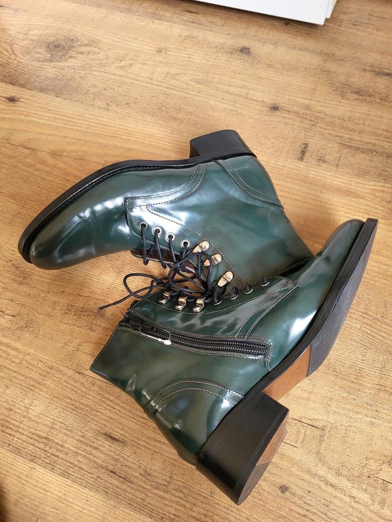NIEUW Pertini groene LAKLEER veterschoenen enkellaarzen, Pertini, Lage of Enkellaarzen, Nieuw, Ophalen of Verzenden