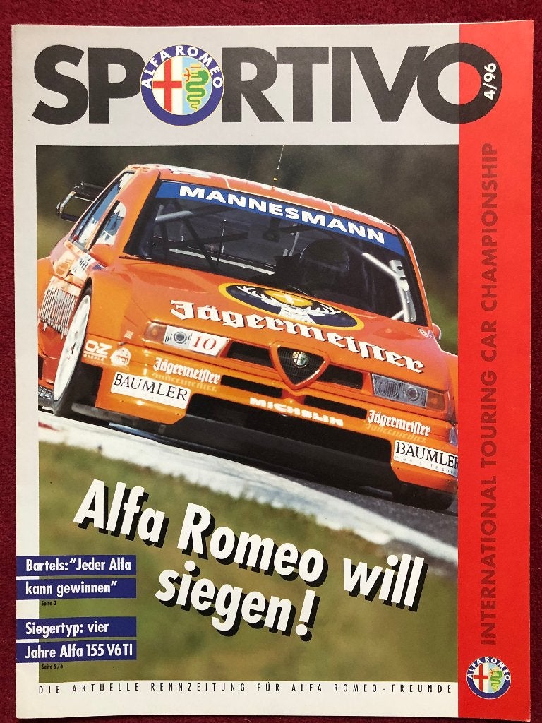 Sportivo 4/96: Alfa Romeo blad ITC Diepholz, Alfa Romeo, Nieuw, Ophalen of Verzenden, Alfa Romeo
