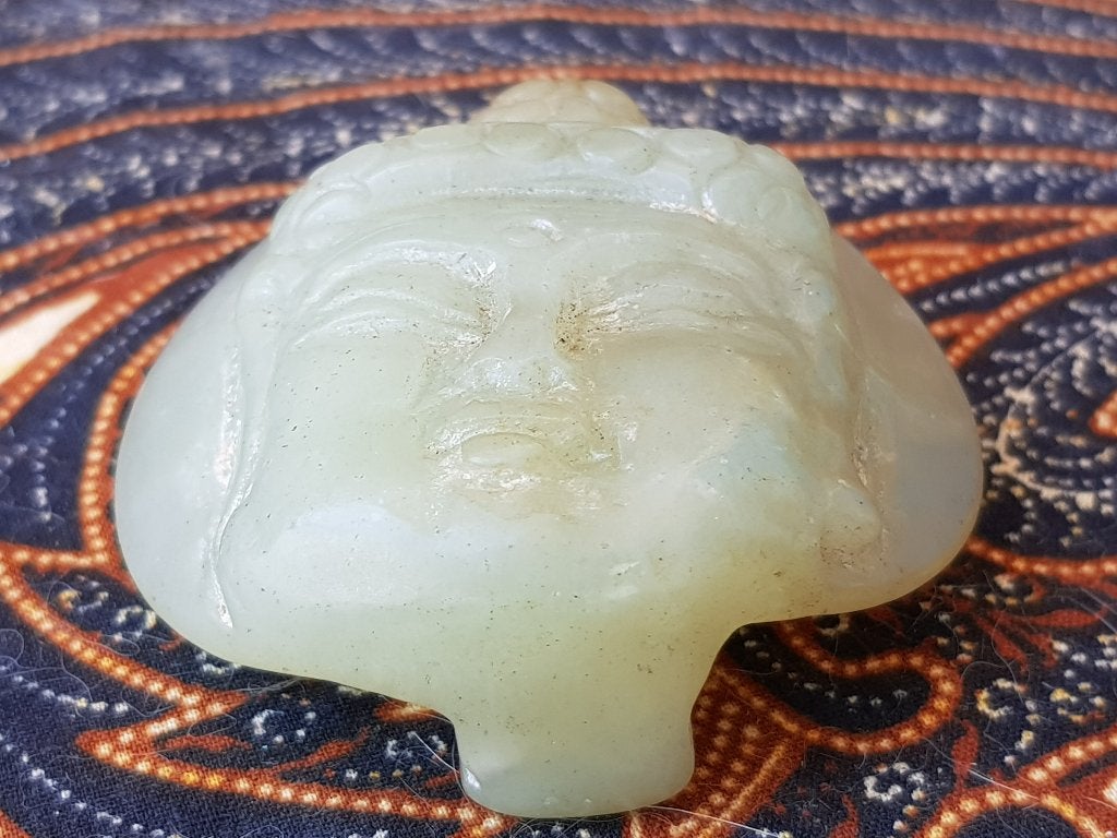 Mooi antiek Oosters jade amulet met Boeddha 5,5 cm., Ophalen of Verzenden