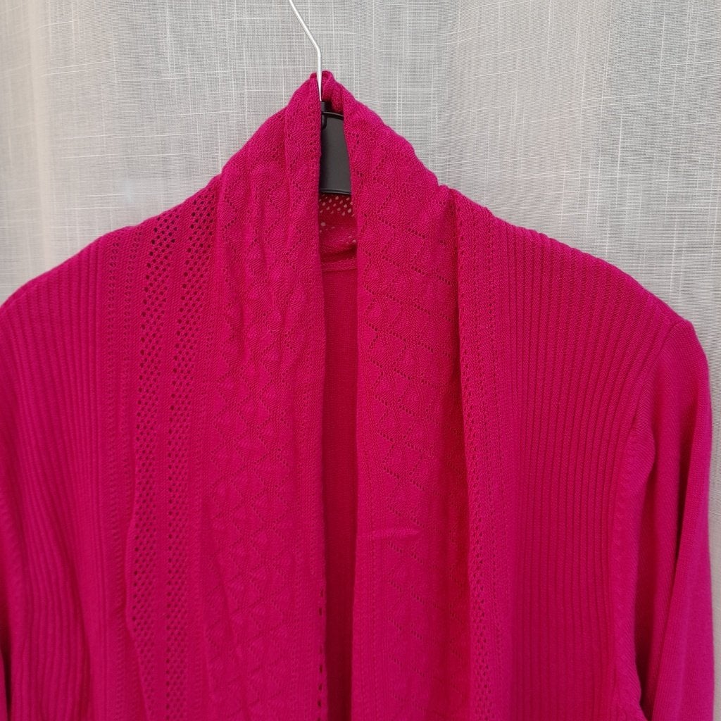 Lien en Giel ajour vest lang fuchsia L/XL, Kleding | Dames, Maat 42/44 (L), Lien en giel, Ophalen of Verzenden, Roze