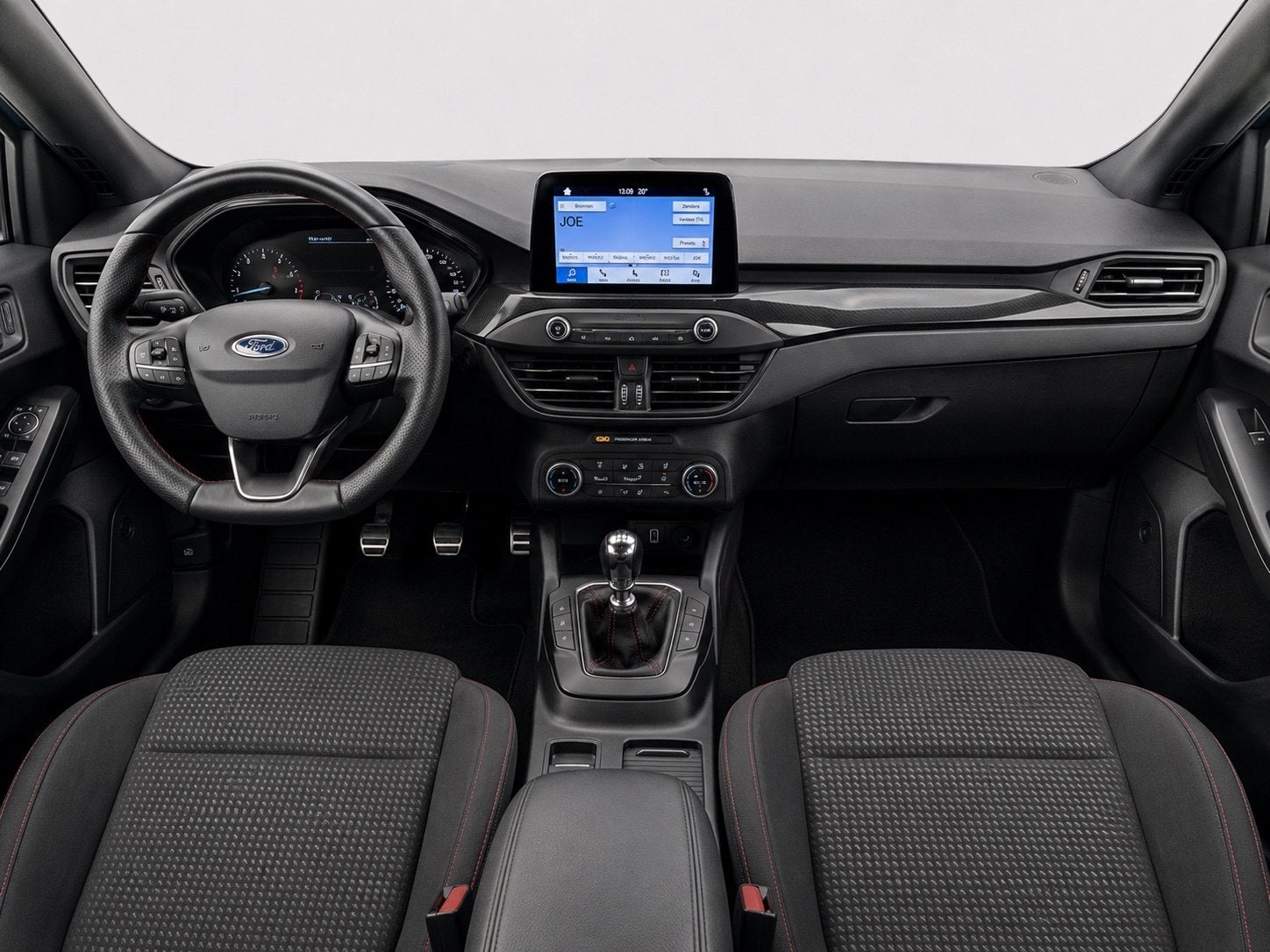 Ford Focus Wagon 1.5 EcoBoost ST LineBusiness150PK+Carplay+D, Gebruikt, Euro 6, Leder en Stof, Wit